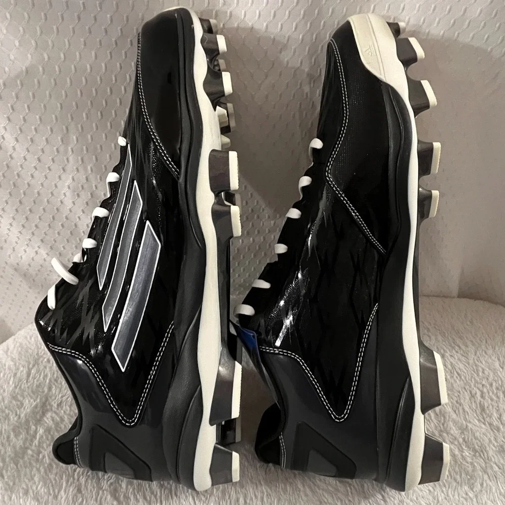 Adidas PowerAlley 2 TPU Men's Metal Baseball Cleats Size 15 Black White (D73940)
